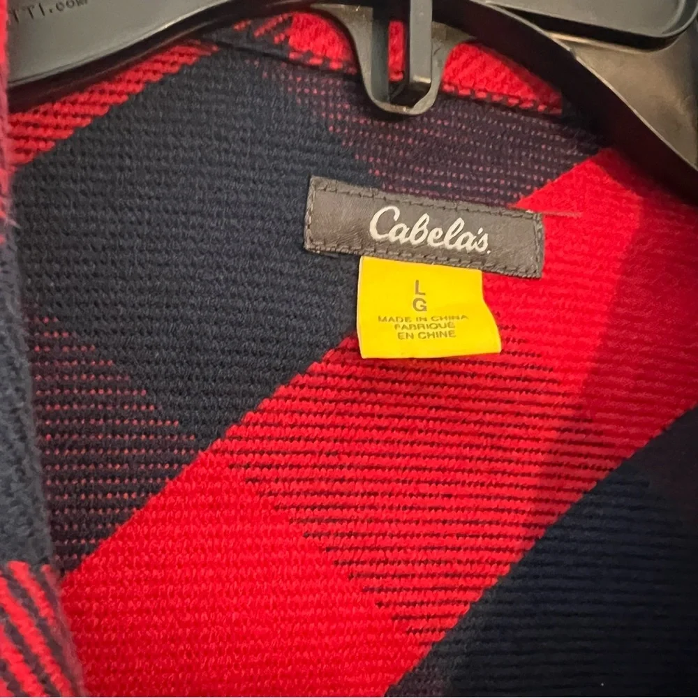 Cabela’s Plaid Red Blue Shacket Shirt Jacket Womens Large